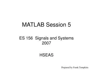 MATLAB Session 5
