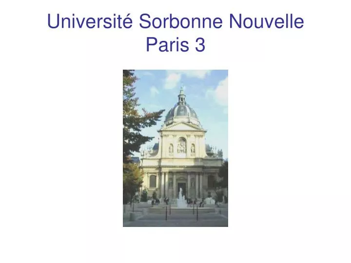 universit sorbonne nouvelle paris 3