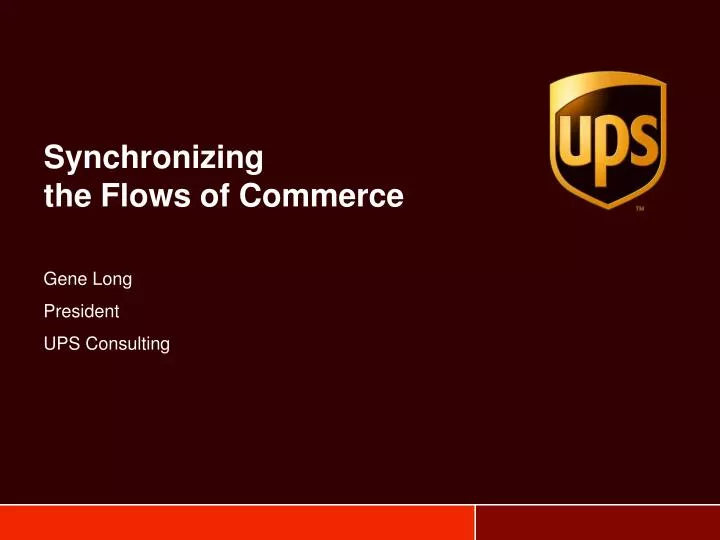 synchronizing the flows of commerce