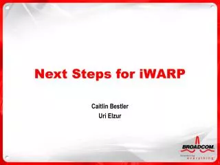 Next Steps for iWARP