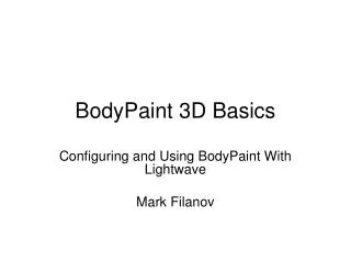 BodyPaint 3D Basics