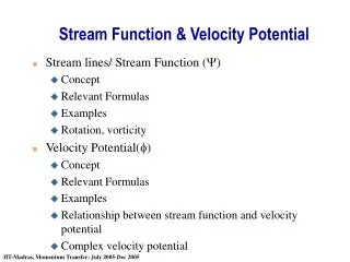 Stream Function &amp; Velocity Potential