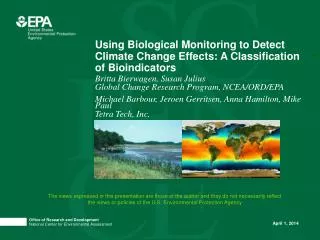 Using Biological Monitoring to Detect Climate Change Effects: A Classification of Bioindicators