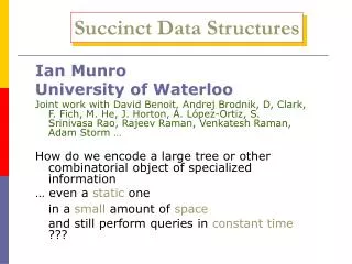 Succinct Data Structures