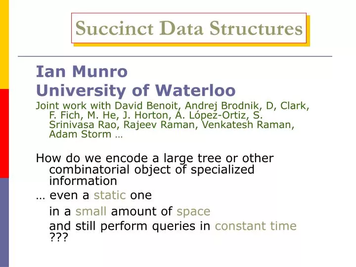 succinct data structures