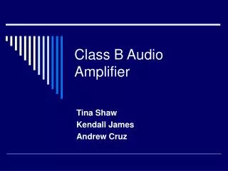 Class B Audio Amplifier