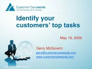 Identify your customers’ top tasks