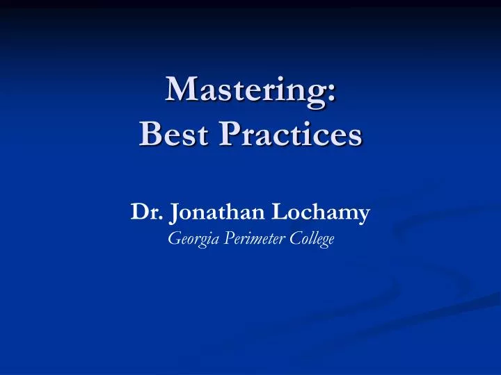 mastering best practices