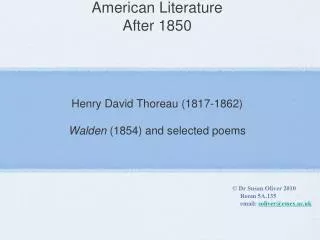 American Literature After 1850