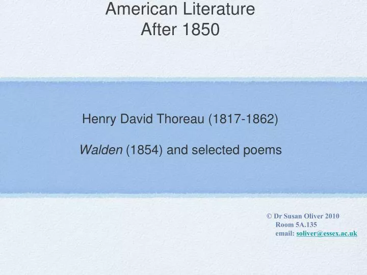 american literature after 1850