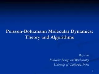 Poisson-Boltzmann Molecular Dynamics: Theory and Algorithms