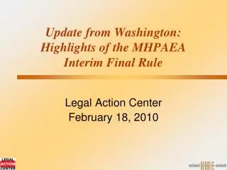 Update from Washington: Highlights of the MHPAEA Interim Final Rule