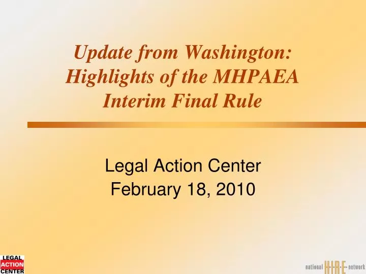 update from washington highlights of the mhpaea interim final rule