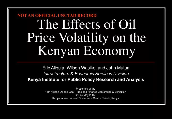 the effects of oil price volatility on the kenyan economy