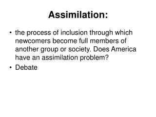 Assimilation:
