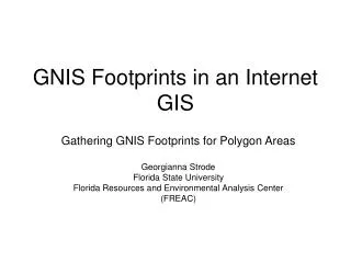GNIS Footprints in an Internet GIS