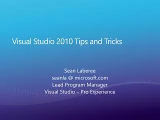 Visual Studio 2010 Tips and Tricks