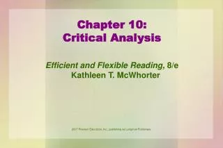 Chapter 10: Critical Analysis
