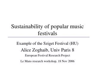 Sustainability of popular music festivals