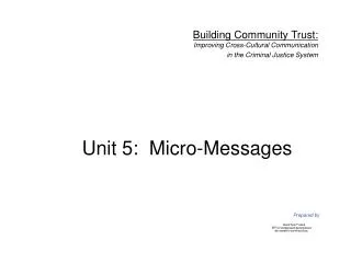 Unit 5: Micro-Messages
