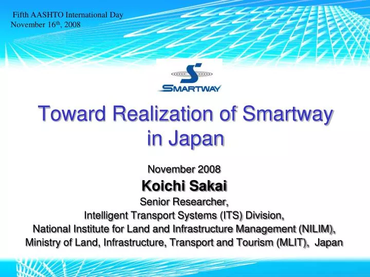 toward realization of smartway in japan