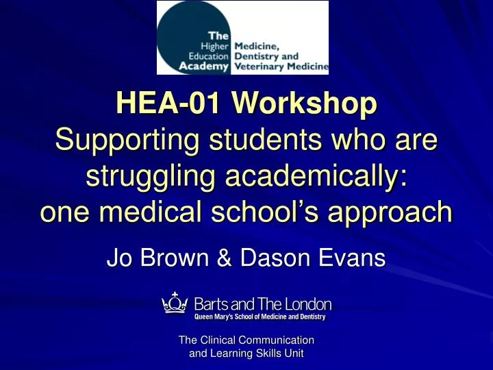 hea 01 workshop supporting students who are struggling academically one medical school s approach