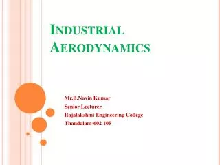 Industrial Aerodynamics