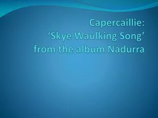 Capercaillie : ‘Skye Waulking Song’ from the album Nadurra