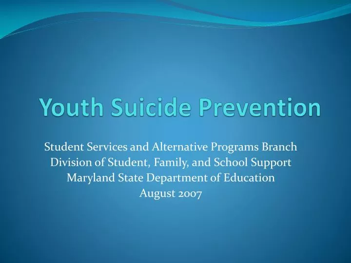 youth suicide prevention