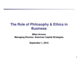 The Role of Philosophy &amp; Ethics in Business