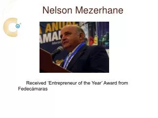 Nelson Mezerhane Miami was awarded "Entrepreneur of the Year" award from Fedecámaras