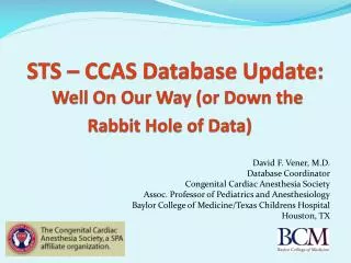 STS – CCAS Database Update: Well On Our Way (or Down the Rabbit Hole of Data)