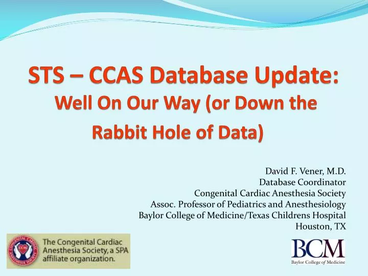 sts ccas database update well on our way or down the rabbit hole of data