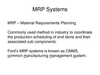 MRP Systems