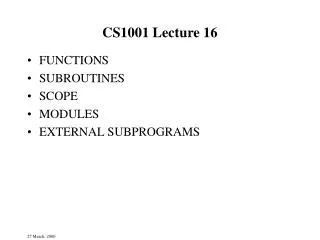 CS1001 Lecture 16