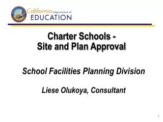 Charter Schools - Site and Plan Approval