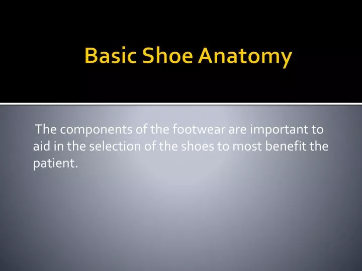 basic shoe anatomy