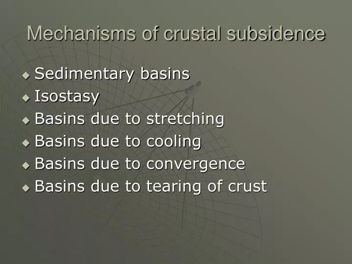 mechanisms of crustal subsidence