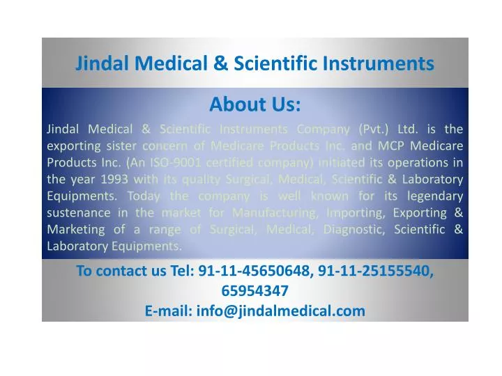 jindal medical scientific instruments