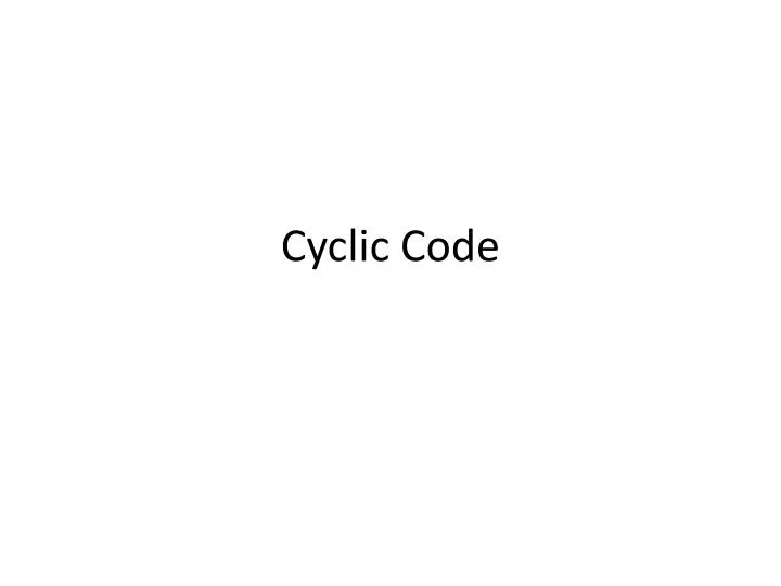 cyclic code