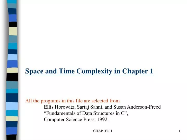 space and time complexity in chapter 1