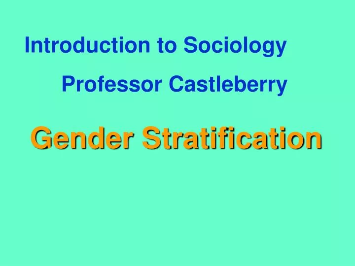 gender stratification