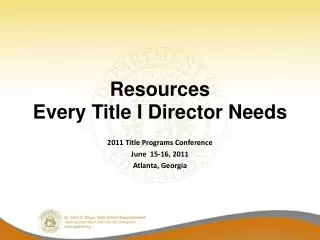 Resources Every Title I Director Needs