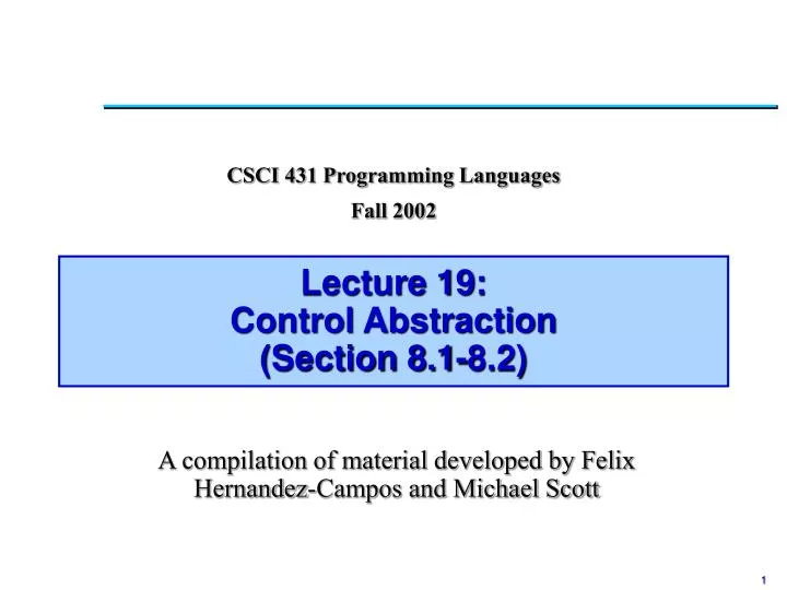 lecture 19 control abstraction section 8 1 8 2