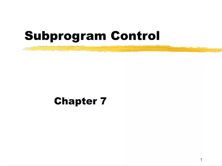 subprogram control