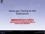 Grants.gov Training for NIH Submissions - slide 1