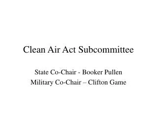 Clean Air Act Subcommittee