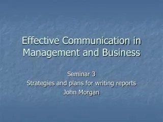 Effective Communication in Management and Business