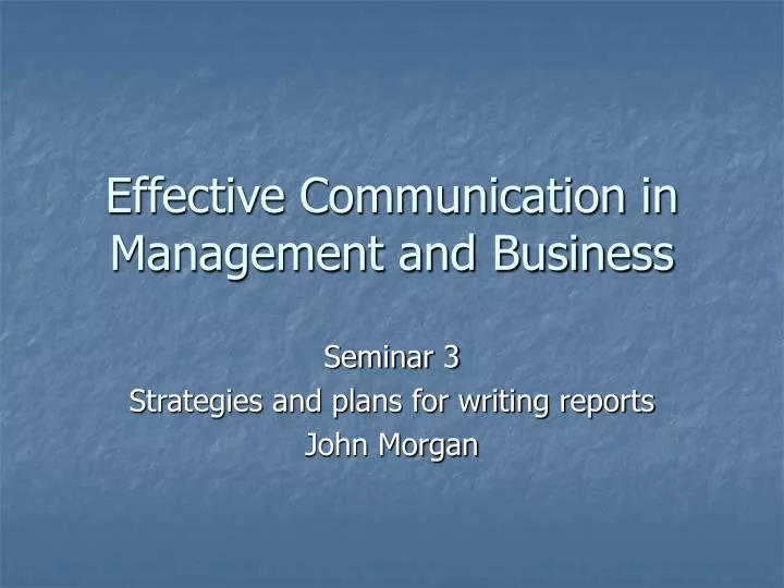 effective communication in management and business