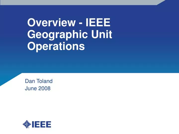overview ieee geographic unit operations